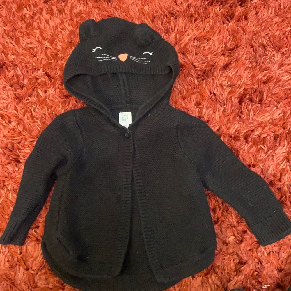 Baby Gap black cat knit sweater
